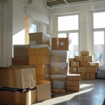 R&B Removals room packed in boxes for move